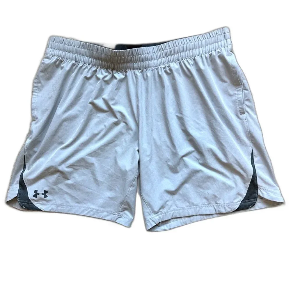 Under Armour Gym Shorts Men 2XL Gray Loose Fit Retro Athletic Spring Training